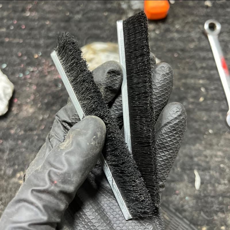 Brushes pulled during a rebuild.