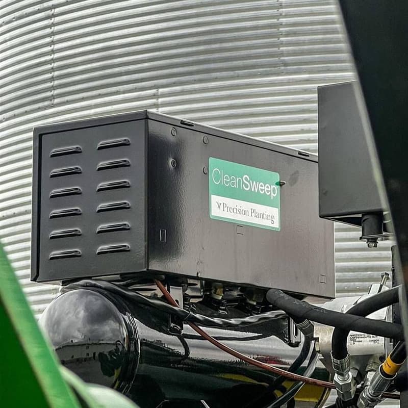 CleanSweep control box mounted and plumbed on the planter.