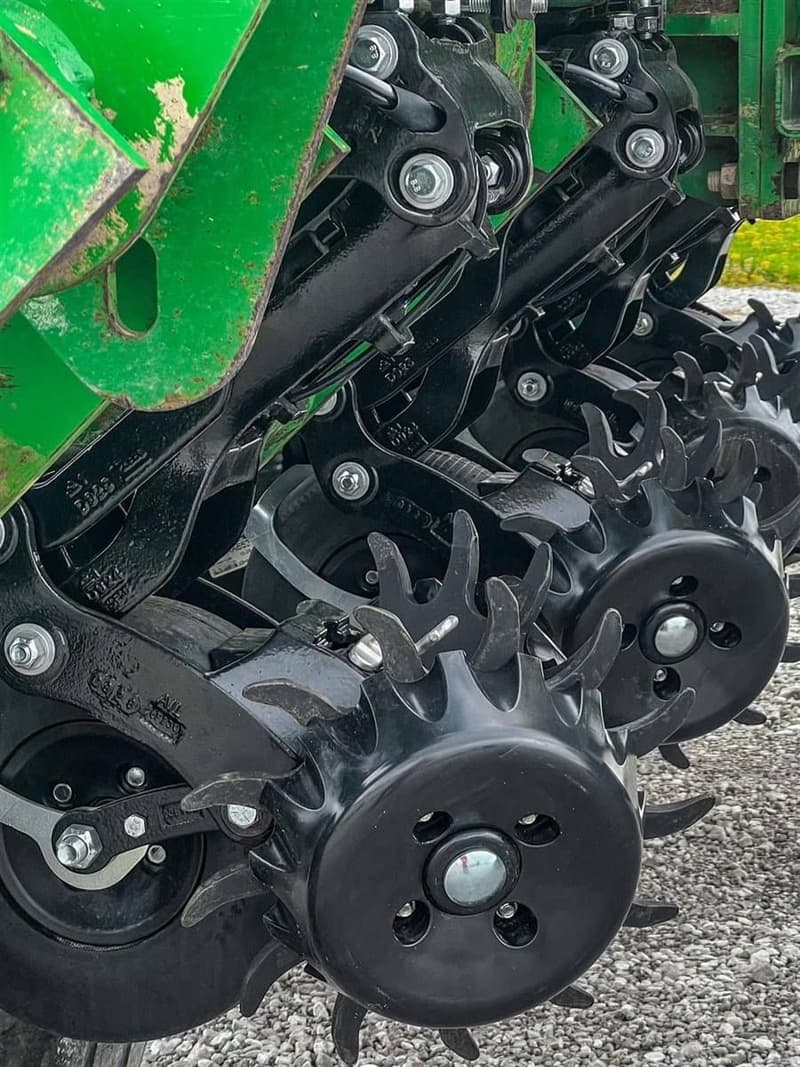Closing wheels set on the row unit. The last thing to touch the seed.